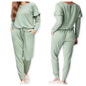 Matilda Jane Mint Green Resting Day Romper Pocket Jumpsuit small NWT